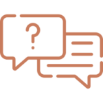 Chat bubbles that represent the coaching intro call